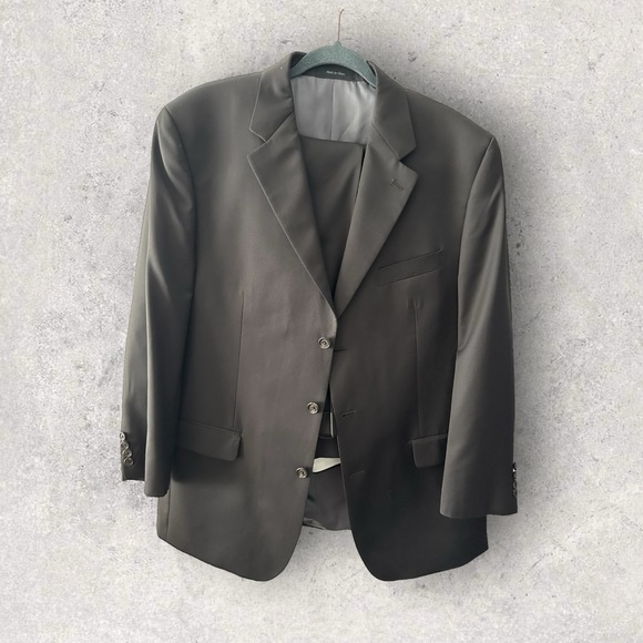 Ralph Lauren 2-piece suit 3-button black jacket & pants 44L jacket & 38 pants - Picture 1 of 16
